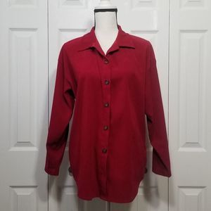Hot Cotton red button up (5-198)